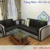 Thanh lý bộ sofa góc bọc nỉ nâu sọc xám tại Hà Nội mới 100%