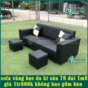 Ghế sofa văng bọc da giá rẻ ghế dài 1m8 bao gồm 2 đôn 2 gối (SFV-01)