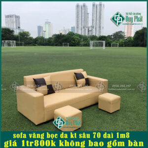 Ghế sofa văng giá rẻ bọc da ghế dài 1m8 bao gồm 2 đôn 2 gối (SFV-02)