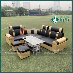 Thanh lý bộ bàn ghế sofa góc tay tròn tại Hà Nội