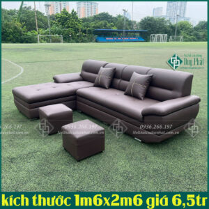 SOFA GÓC BỌC DA KT 1M6X2M6 KHÔNG BAO GỒM BÀN (SFG-12)