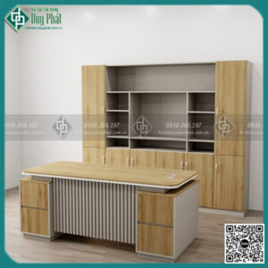 Bàn giám đốc 2 tủ phụ kích thước 80X1M8 mặt rộng 80cm (BGĐ-DP-21)
